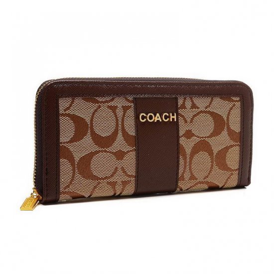 Coach Legacy Accordion Zip Large Brown Wallets ETP | Women